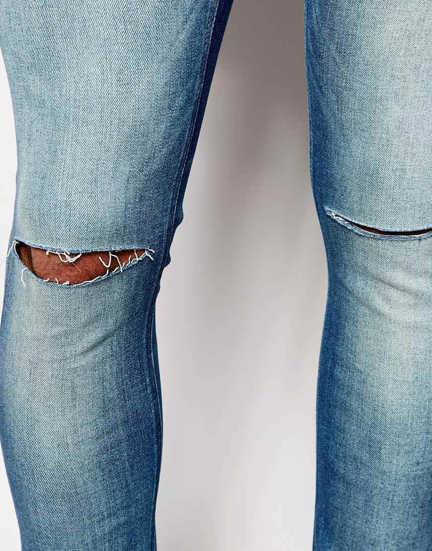 Extreme Super Skinny Jeans With Knee Rips - Image 2