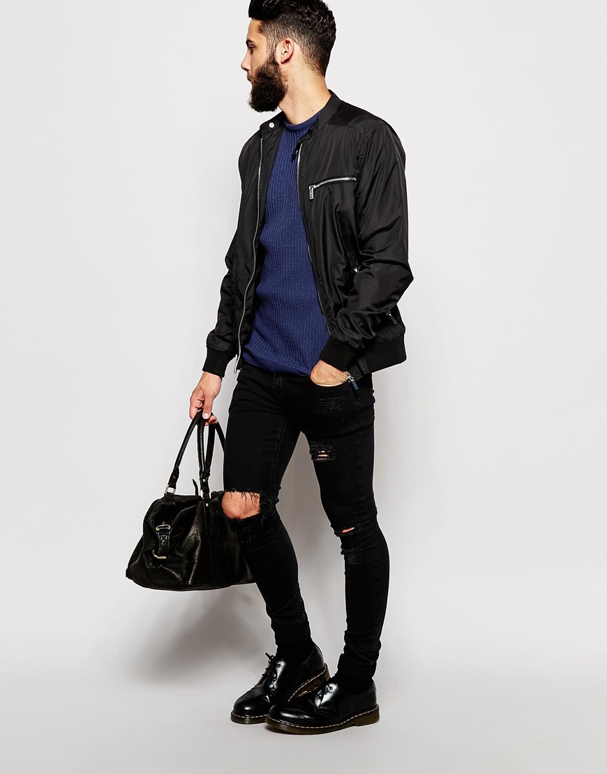 Nylon Biker Jacket - Image 2
